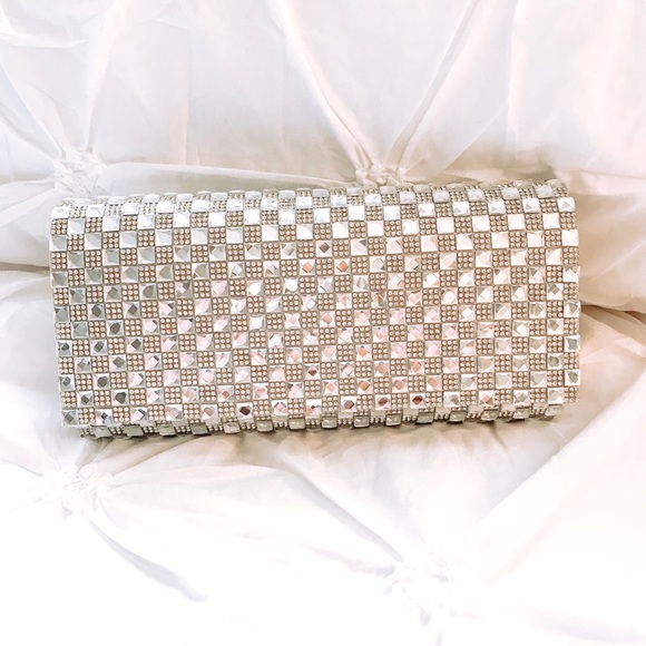 Laura Silver Rhinestone Clutch - Picture 4 of 6
